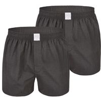 MG-1 MG-1 Wijde Boxershorts Heren 2-Pack Donkergrijs Uni