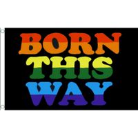 Born This Way roze vlaggen 150 x 90 cm   -
