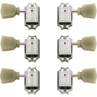 Gibson Deluxe Green Key Tuner Set Vintage Nickel stemmechanieken voor gitaar (set van 6)