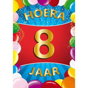 8 jaar verjaardag versiering poster - 59 x 84 cm - leeftijd feestartikelen