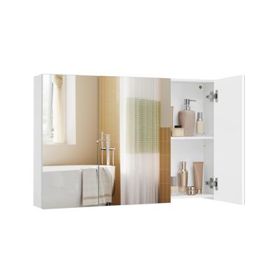 Witte spiegelkast, Glas op houtbasis