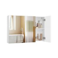 Witte spiegelkast, Glas op houtbasis