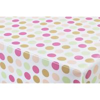 Tafelzeil/tafelkleed wit met pastel gekleurde stippen 140 x 220 cm Tafelzeil/tafelkleed wit met pastel gekleurde stippen 140 x 220 cm