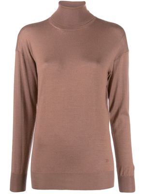 TOM FORD pull en maille fine à col cheminée - Rose