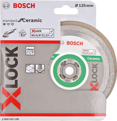 Bosch Accessoires X-LOCK Diamantschijf Standard for Ceramic 125 x 22,23 x 1,6 x 7 mm - 1 stuk(s) - 2608615138