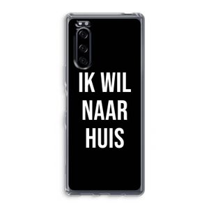 Ik wil naar huis - Zwart: Sony Xperia 5 Transparant Hoesje