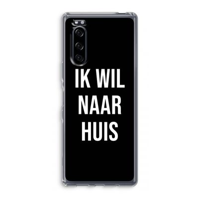Ik wil naar huis - Zwart: Sony Xperia 5 Transparant Hoesje