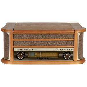 Reflexion HIF2002 Retro-stereoset FM, CD, Cassette, Platenspeler, USB Behuizing van echt hout, Opnamefunctie, Incl. afstandsbediening 2 x 40 W Hout