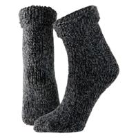 Wollen huissokken/slofsokken voor mannen - zwart - anti slip sokken - cadeau