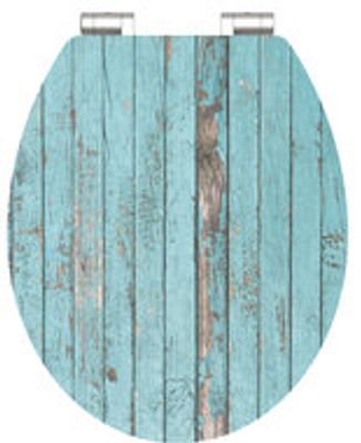 MDF High Gloss WC-bril BLUE WOOD met soft-close lange levensduur: extreem onbreekbaar en krasbestendig comfort en functie: geruisloos sluiten dankzij de automatische valrem eenvoudig schoon te m