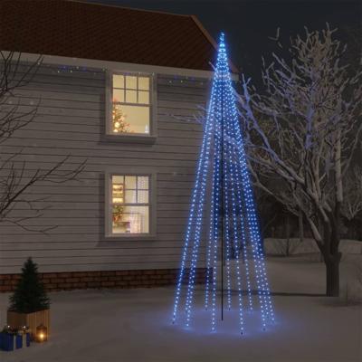 VidaXL Kerstboom met grondpin 732 led&apos;s blauw 500 cm
