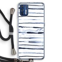 Ink Stripes: Motorola Moto G9 Plus Transparant Hoesje met koord