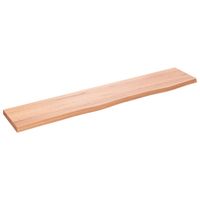 vidaXL Wandschap 100x20x2 cm behandeld massief eikenhout lichtbruin