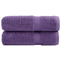 VidaXL Badhanddoeken solund 2 st 600 g/m² 70x140 cm paars