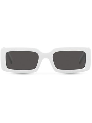 Dolce & Gabbana Eyewear lunettes de soleil rectangulaires à logo - Blanc