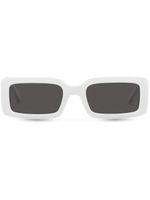 Dolce & Gabbana Eyewear lunettes de soleil rectangulaires à logo - Blanc
