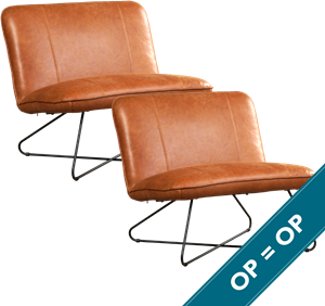 Smile - set van 2 - Vintage leer Cognac | Maand actie