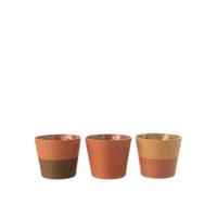 J-Line bloempot Touwtjes - papier - groen - medium - 3 stuks - Ø 15 cm