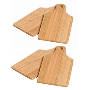 Set van 4x stuks snijplanken/serveerplanken/broodplanken van hout 28 x 14 cm - Snijplanken