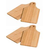 Set van 4x stuks snijplanken/serveerplanken/broodplanken van hout 28 x 14 cm - Snijplanken