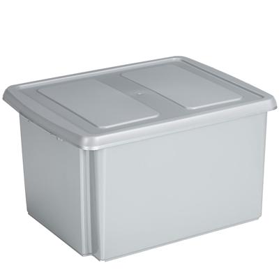 Sunware opslagbox - 32 liter - lichtgrijs - kunststof - 45 x 36 x 24 cm - met deksel