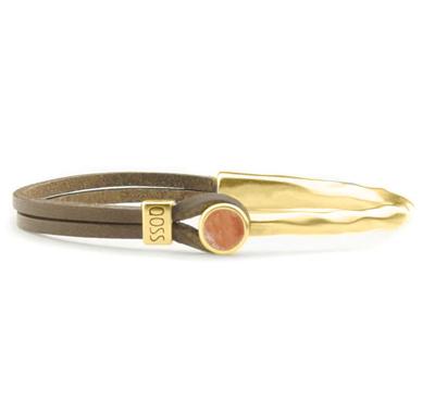Qoss Taupe Armband Coco Canyon | Goud - Maat L