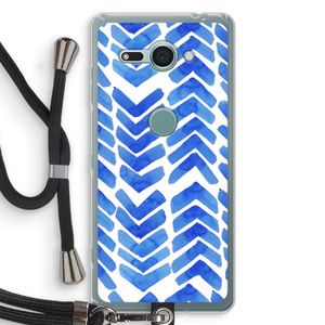 Blauwe pijlen: Sony Xperia XZ2 Compact Transparant Hoesje met koord