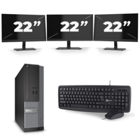 Dell Optiplex 3020 USFF - Intel Core i5-4e Generatie - 8GB RAM - 256GB SSD - Windows 10 + 3x 22 inch Monitor