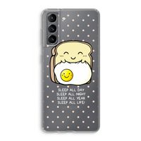 Sleep All Day: Samsung Galaxy S21 Transparant Hoesje