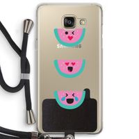 Smiley watermeloen: Samsung Galaxy A5 (2016) Transparant Hoesje met koord