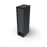 Pakun brievenbus zwartgrijs ral 7021 300x450x1200 mm - Geroba