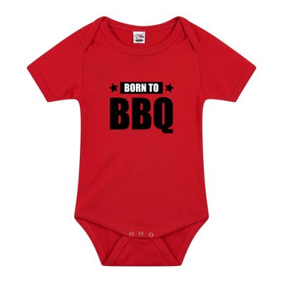 Born to BBQ cadeau baby rompertje rood jongen/meisje
