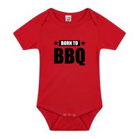 Born to BBQ cadeau baby rompertje rood jongen/meisje - thumbnail