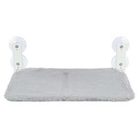 TRIXIE HANGMAT VOOR AAN RAAM OPVOUWBAAR PLUCHE / MESH WIT / GRIJS