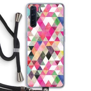 Gekleurde driehoekjes: Oppo A91 Transparant Hoesje met koord
