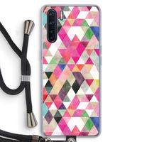 Gekleurde driehoekjes: Oppo A91 Transparant Hoesje met koord
