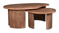 LABEL51 Organische Salontafel 'Timon' Espresso Mangohout, Set van 2 stuks