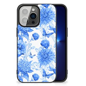Bloemen Hoesje voor iPhone 13 Pro Flowers Blue