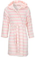Badjas met capuchon / Roze-witte streep - 46