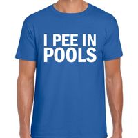 I pee in pools fun tekst t-shirt blauw voor heren - thumbnail