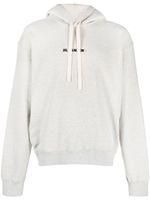 Jil Sander logo-print cotton hoodie - Gris