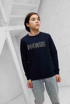 Hugo Boss 3D Logo Sweater Kids Donkerblauw - Maat 13/14 jaar - Kleur: Donkerblauw | Soccerfanshop