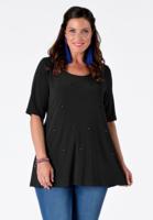 Yoek Tuniek flare strass | Zwart | Maat L