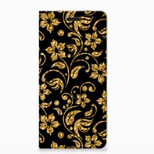 Nokia 3.1 (2018) Smart Cover Gouden Bloemen