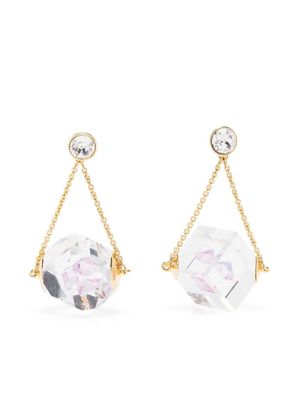 Swarovski boucles d'oreilles pendantes Curiosa asymétriques - Blanc
