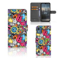 Nokia C12 Wallet Case met Pasjes Punk Rock