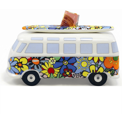 Volkswagen bus flowers spaarpot
