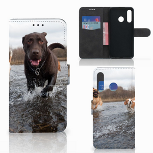 Huawei P30 Lite (2020) Telefoonhoesje met Pasjes Honden Labrador