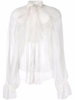 Atu Body Couture blouse en soie à effet de transparence - Blanc - thumbnail