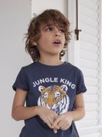 Jongensshirt met korte mouwen en leuk motief blauw - thumbnail
